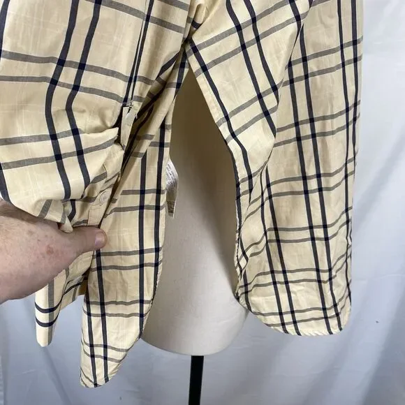 Zara Womens S (44" Bust) Plaid Oversized Shirt Open Back Side Vents Roll Tab Slv - Picture 5 of 13